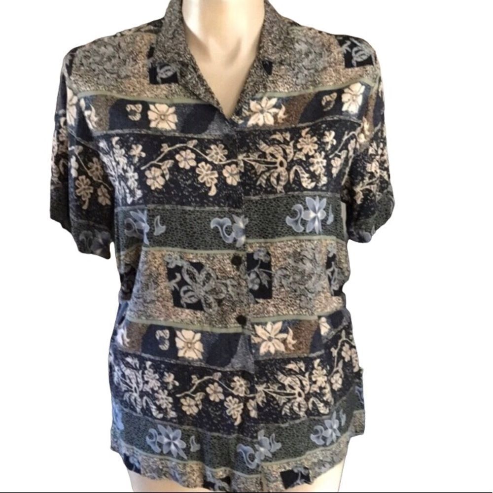 Analogy Top Size XL Black, Grey and Tan